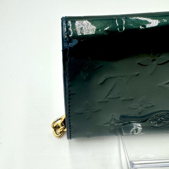 Auth Louis Vuitton Green Monogram Vernis Subset Boulevard Clutch Pouchette WOC - Picture 10 of 16